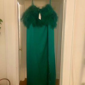 NEVER BEEN WORN Eloquii Emerald Silk Slip Dress Size 16, Tags on